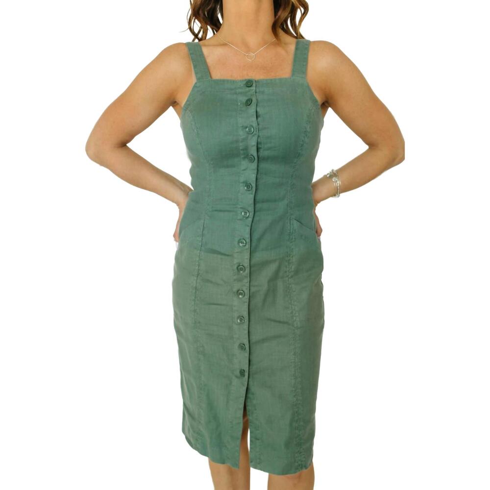 NEW LEVEL99 amelia seamed tencel dress in parrot